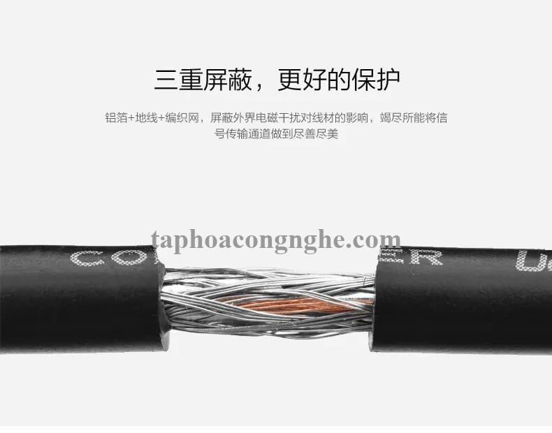 Ugreen 30188 3M màu đen mini usb sang Type-C mạ vàng 24k US153 30030188